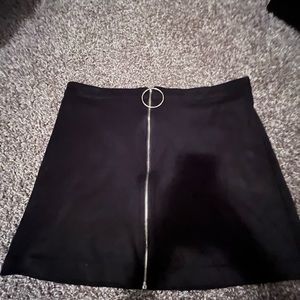 Mini skirt with front zipper